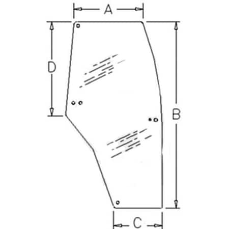 Aftermarket RH Door Glass Fits CaseIH McCormick CX100 CX50 CX60 CX70 CX80 CX90 192004A6